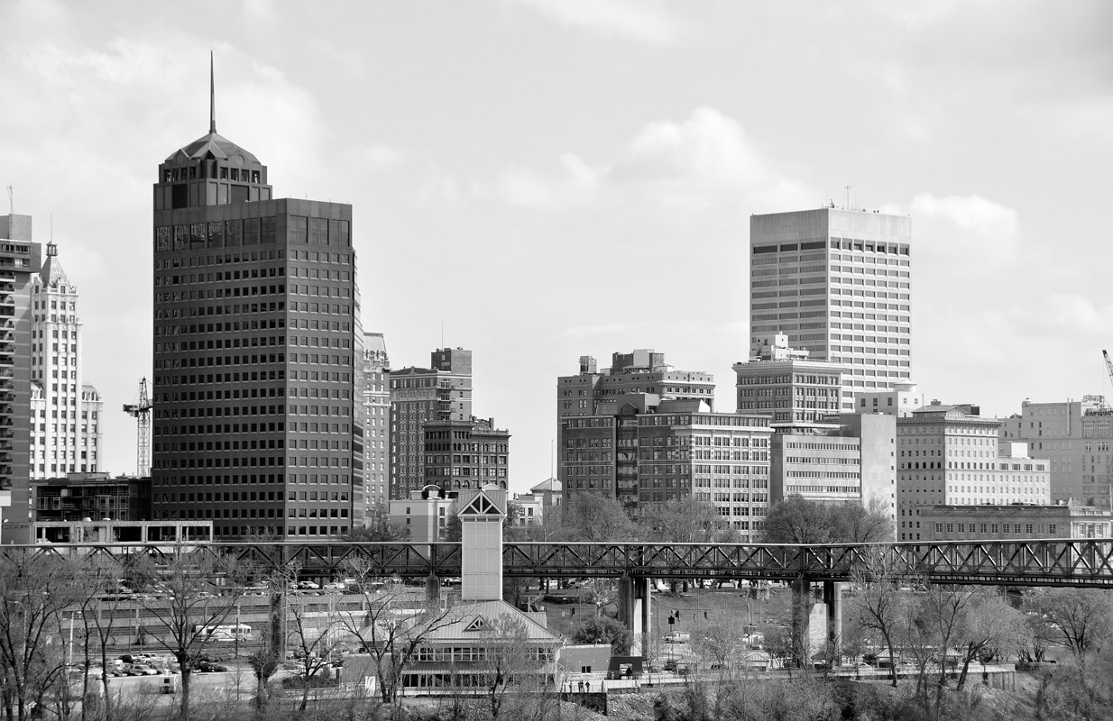 Reisfotografie: De skyline van Memphis Tennessee
